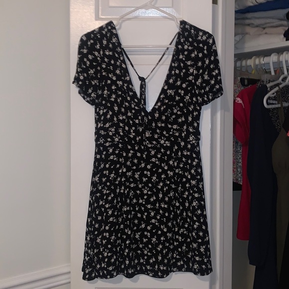 Floral Mini Dress with Open Back - Picture 1 of 2